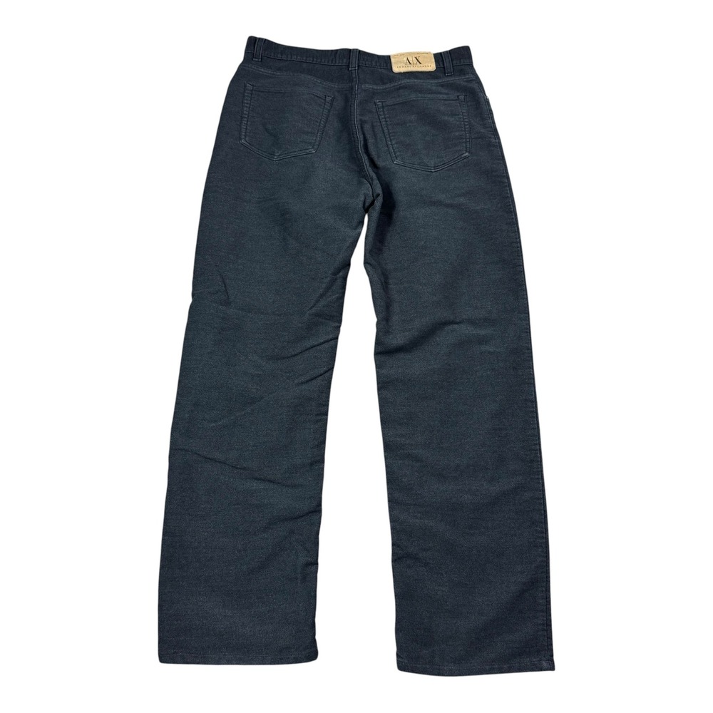 Armani Exchange Flat Front Cotton Blend Gray/Black Straight Leg Pants Mens 34x31